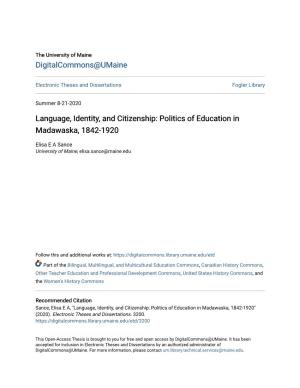 Politics of Education in Madawaska, 1842-1920