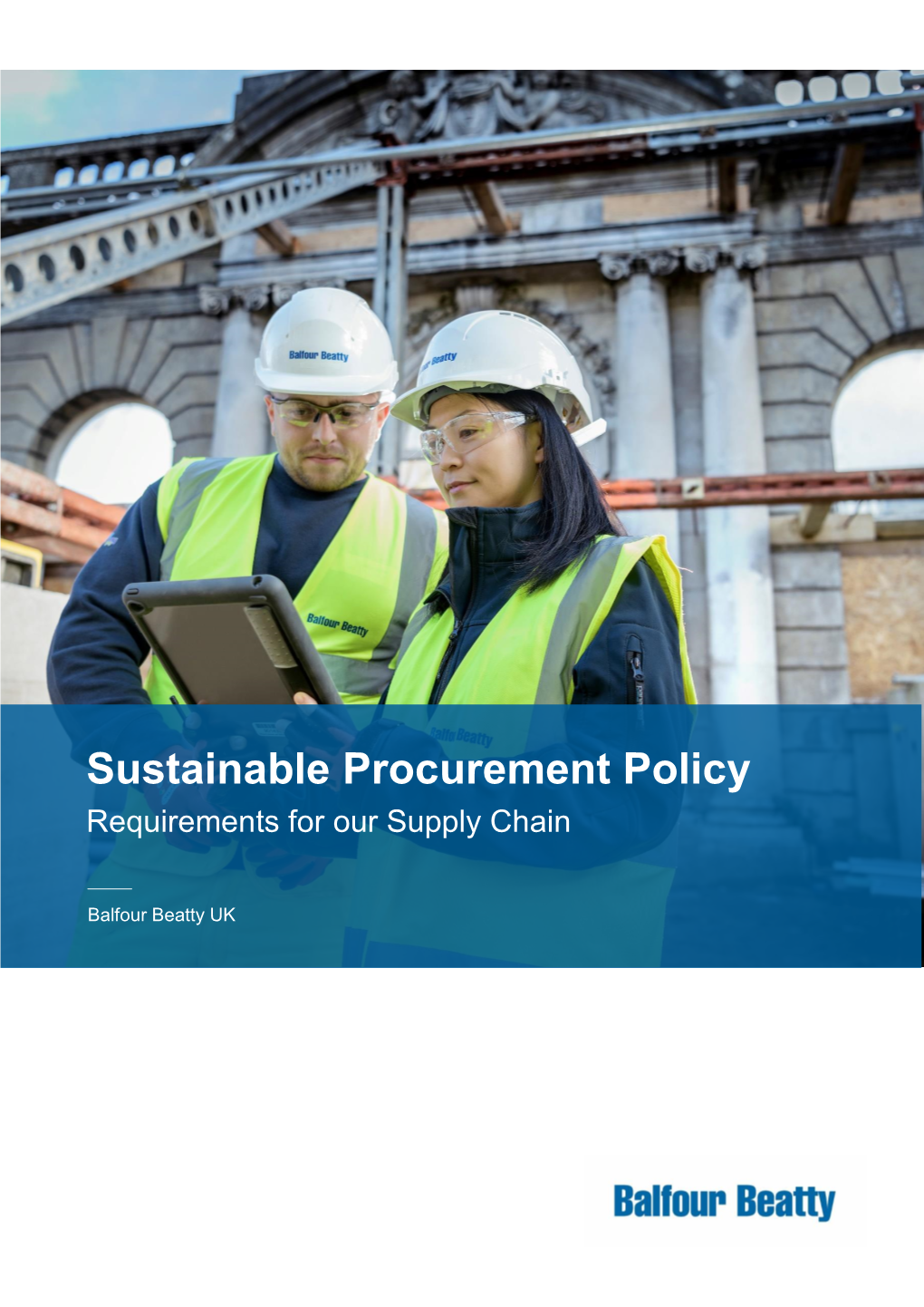 Sustainable Procurement Policy Requirements for Our Supply Chain Guidanceplaceholder Cover Subtitle