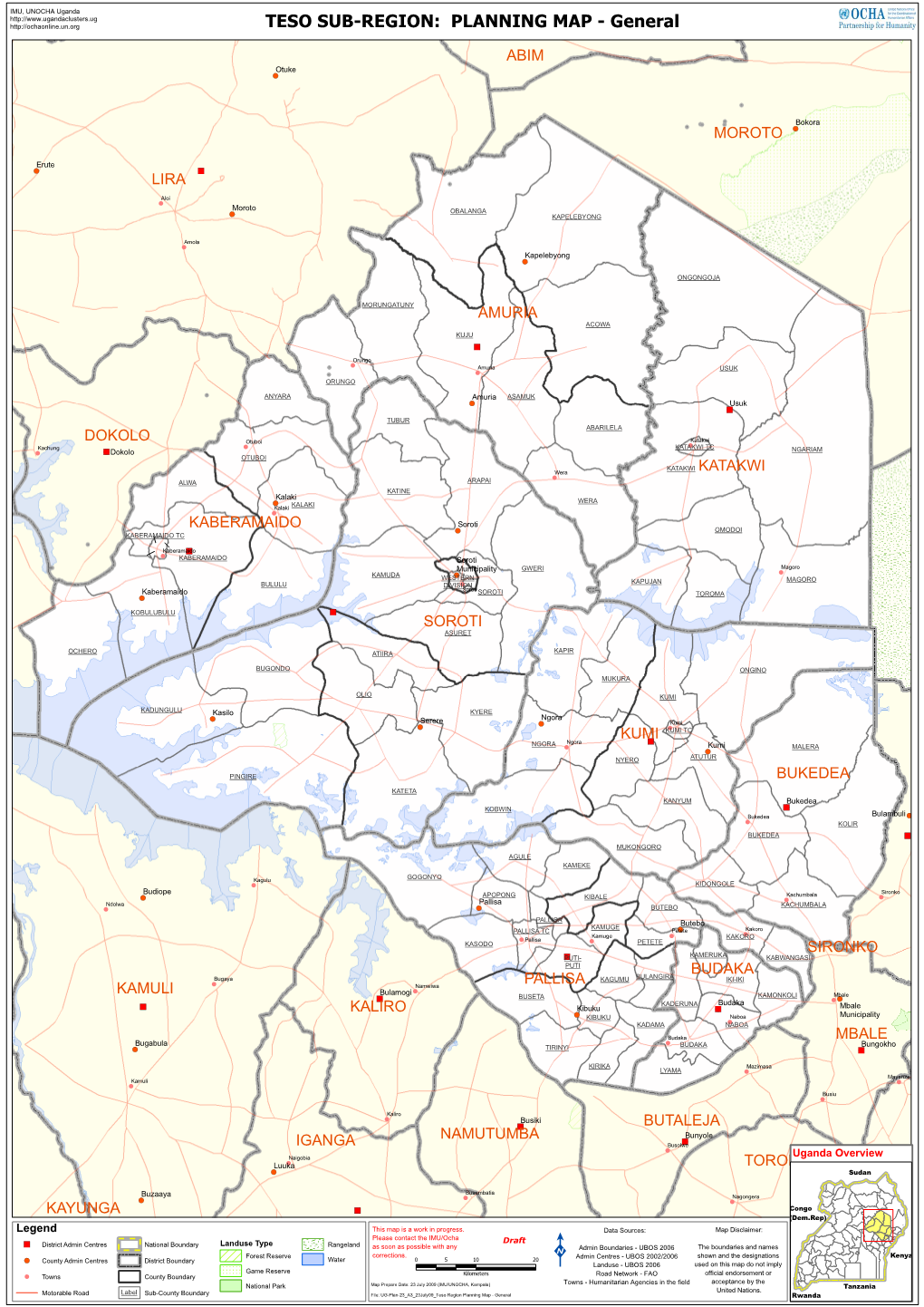 TESO SUB-REGION: PLANNING MAP - General