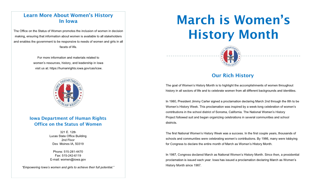 March Is Women's History Month