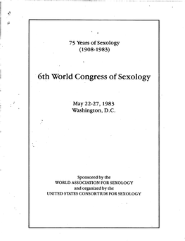 6Th World Congress of Sexology