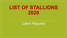List of Stallions 2020