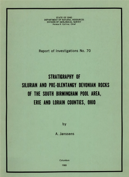 Stratigraphy of Silurian and Pre-Olentangy Devonian Rocks of the South Birmingham Pool Area, Erie and Lorain Counties, Ohio