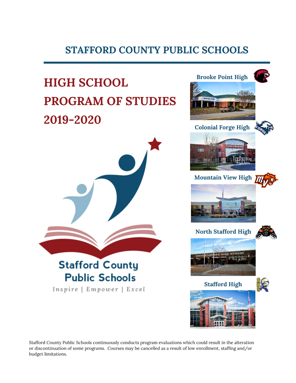Stafford County Public Schools High School Program of Studies 2019-2020