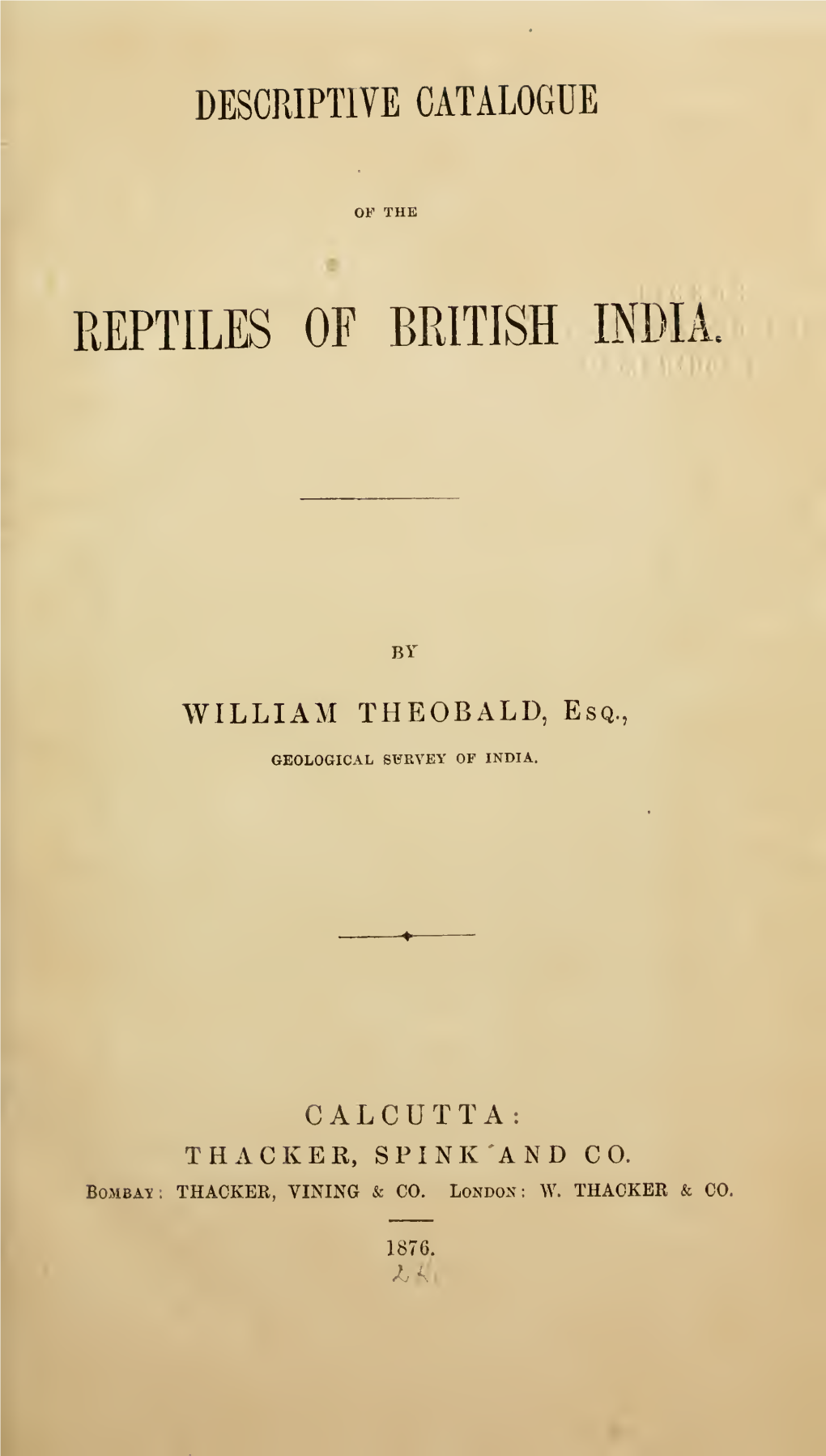 Reptiles of British India