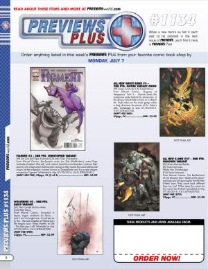 ORDER NOW! 2 PREVIEWS PLUS #1134 Previewsworld.Com 32Pgs, FC��������������������� (MAY148188D) 07/30/2014