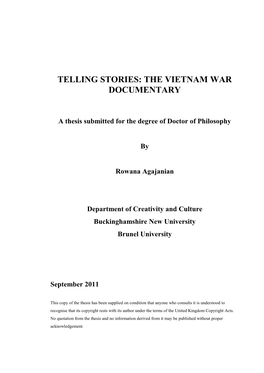 Telling Stories: the Vietnam War Documentary