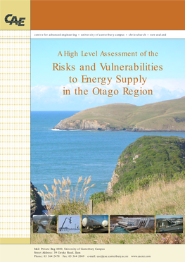 Risks and Vulnerabilities to Energy Supply in the Otago Region