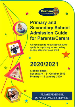 Primary and Secondary School Admission Guide for Parents/Carers