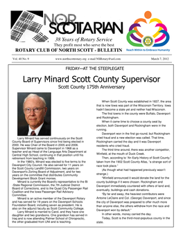 Larry Minard Scott County Supervisor Scott County 175Th Anniversary