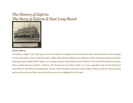 The History of Zaferia the Story of Zaferia & East Long Beach