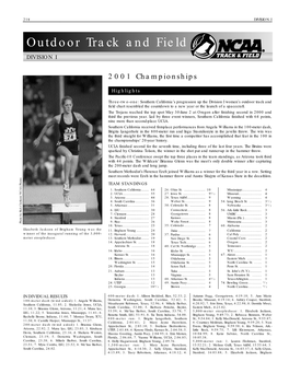 Outdoor Track and Field DIVISION I