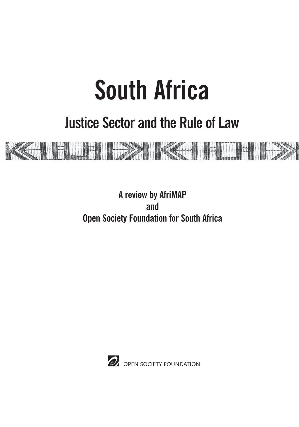 South Africa Justice Sector and the Rule of Law