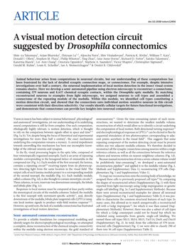 A Visual Motion Detection Circuit Suggested by Drosophila Connectomics