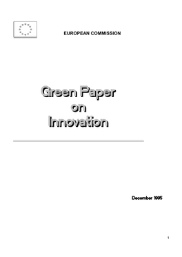 Green Paper on Innovation