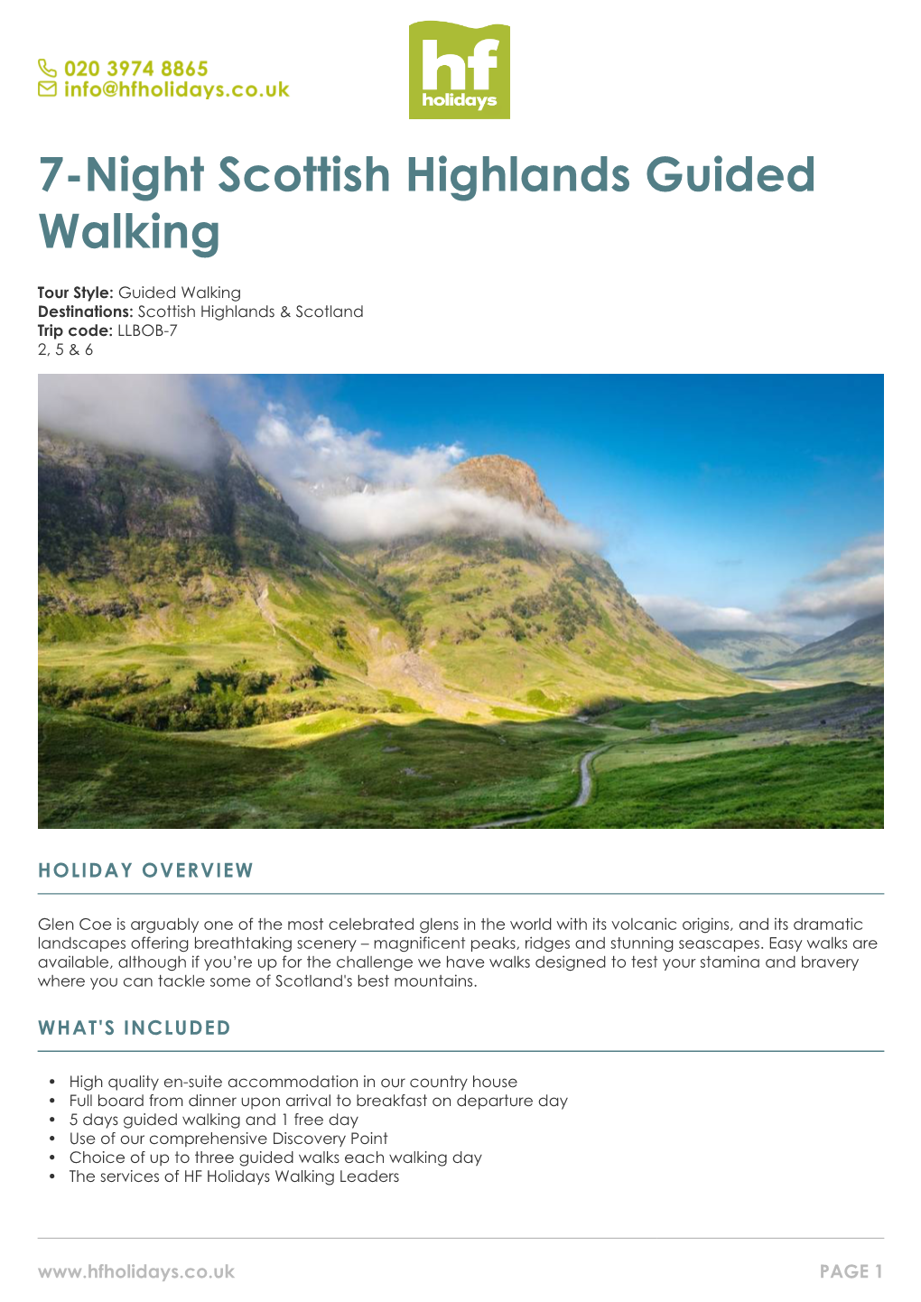 7-Night Scottish Highlands Guided Walking