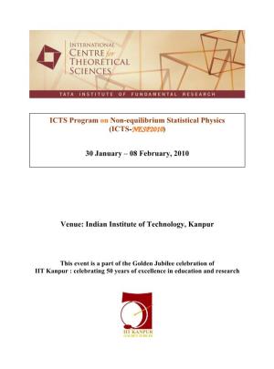 ICTS Program on Non-Equilibrium Statistical Physics