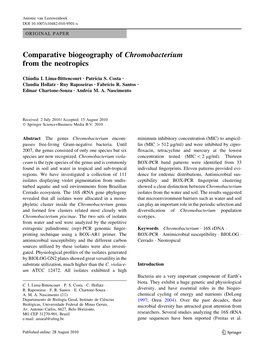 Comparative Biogeography of Chromobacterium from the Neotropics