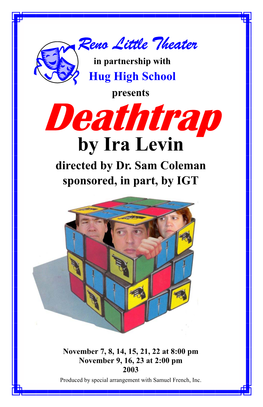 Deathtrap by Ira Levin Directed by Dr