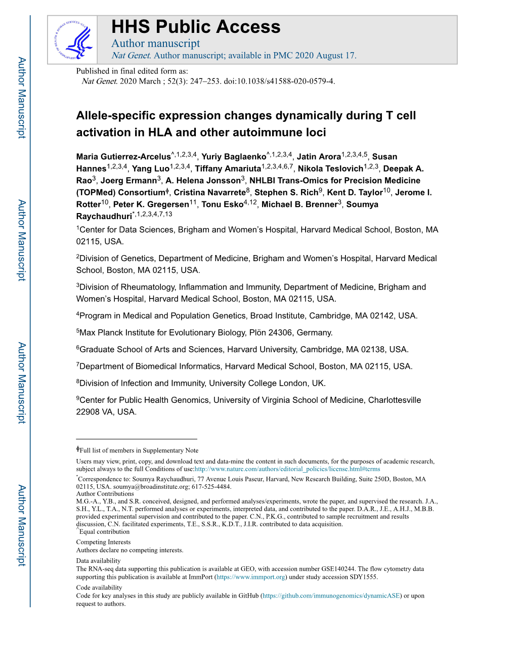 Allele-Specific Expression Changes Dynamically During T Cell Activation in HLA and Other Autoimmune Loci