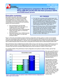 Hyper-V Performance Comparison: Microsoft Windows Server 2008 SP2 and R2 with Intel Xeon Processor X5570
