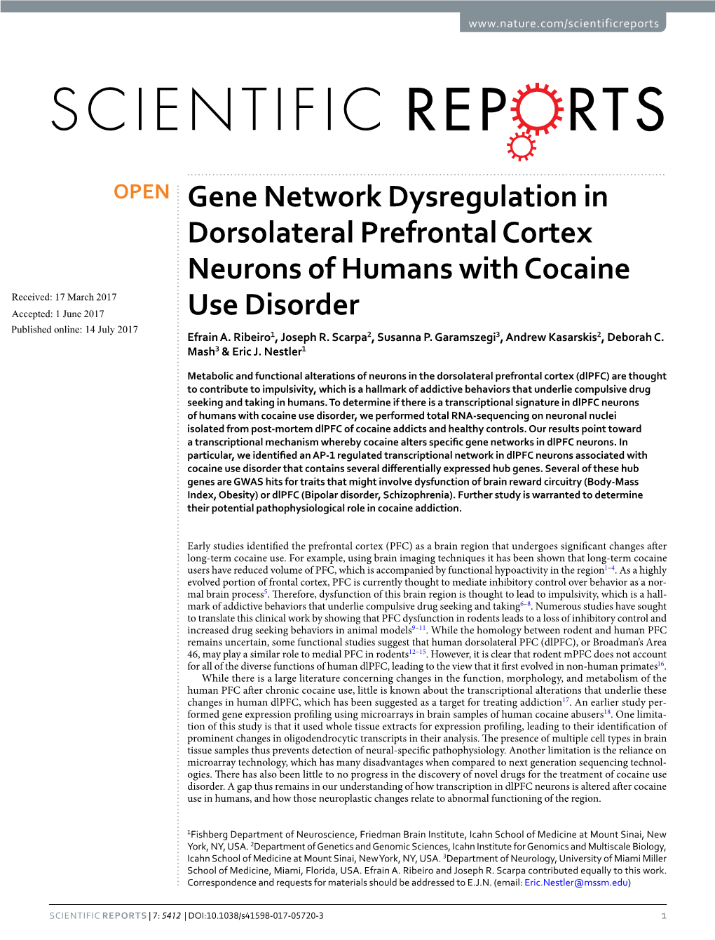 Gene Network Dysregulation in Dorsolateral Prefrontal Cortex