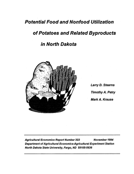 Potential Food and Nonfood Utilization of Potatoes and Related Byproducts in North Dakota