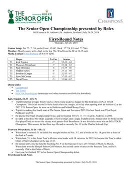 The Senior Open Championship Presented by Rolex First-Round