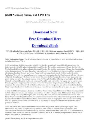 Rbofn [Download Ebook] Sunny, Vol. 6 Online