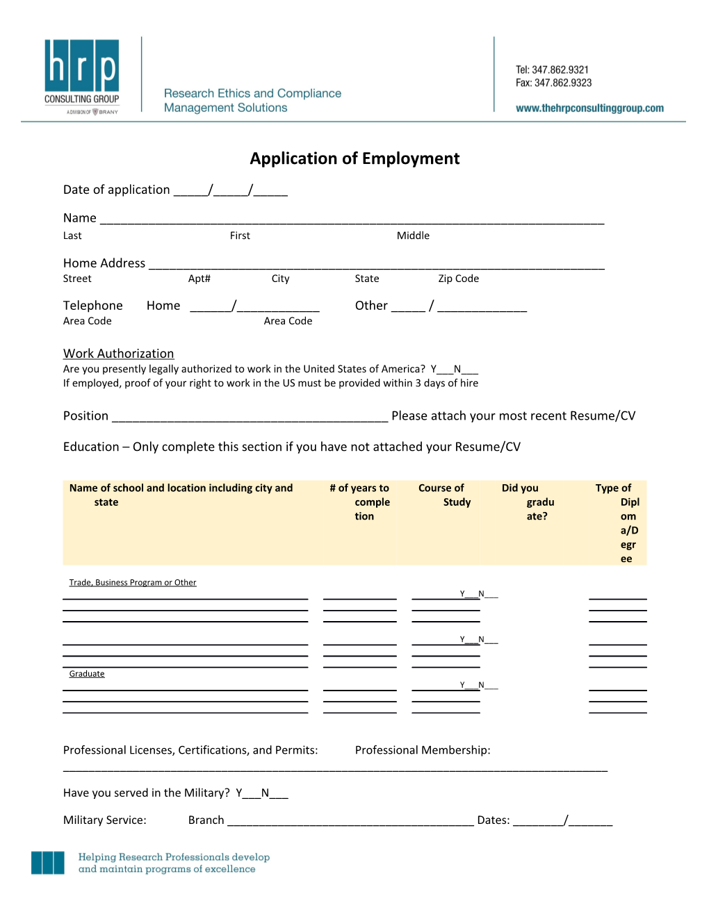 Application of Employment s1