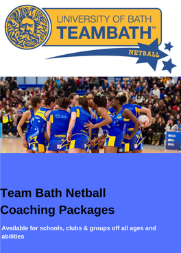 Team Bath Netball Coaching Packages