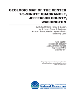 Geologic Map of the Center 7.5-Minute Quadrangle, Jefferson County, Washington