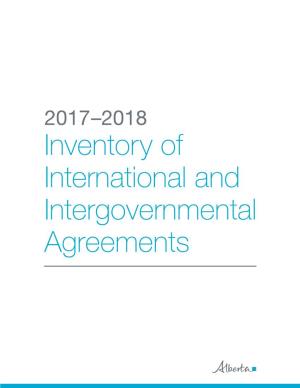 2018 | Inventory of International and Intergovernmental Agreements, Continued