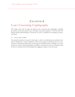 Laws Concerning Cryptography