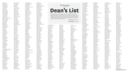 Spring 2015 Dean's List