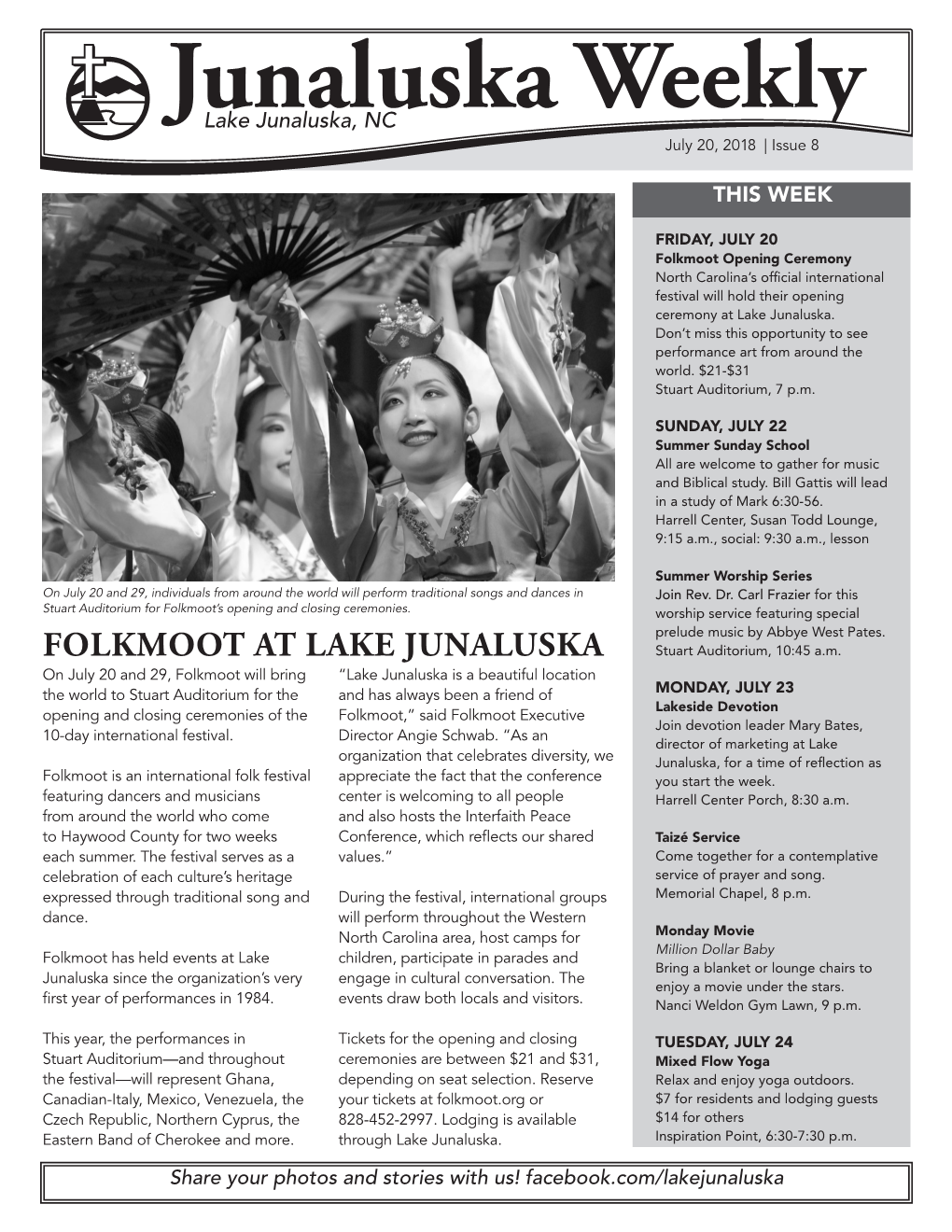 FOLKMOOT at LAKE JUNALUSKA Stuart Auditorium, 10:45 A.M