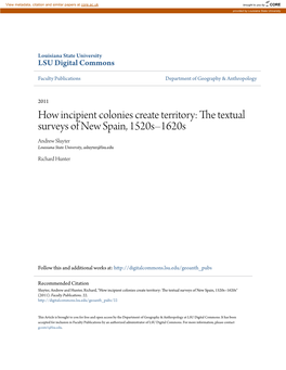 The Textual Surveys of New Spain, 1520S–1620S