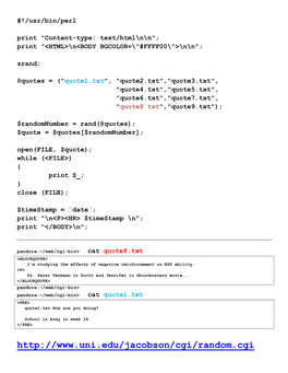 PERL CGI Random Quotes