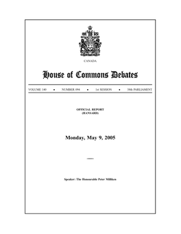 House of Commons Debates