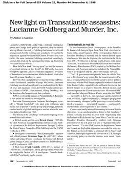 New Light on Transatlantic Assassins: Lucianne Goldberg and Murder, Inc