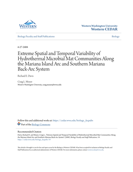 Extreme Spatial and Temporal Variability of Hydrothermal Microbial Mat Communities Along the Mariana Island Arc and Southern Mariana Back-Arc System Richard E