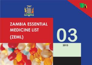 Zambia Essential Medicine List (Zeml) 03 2013