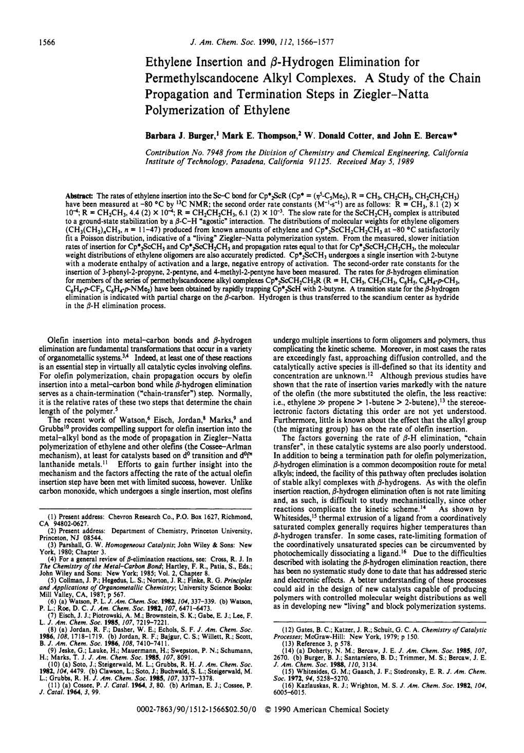 Hydrogen Elimination for Permethylscandocene Alkyl