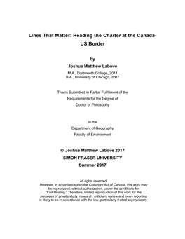 Reading the Charter at the Canada- US Border