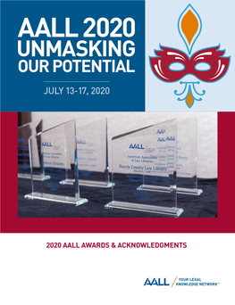 2020 AALL Awards & Acknowledgments Brochure