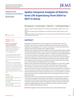 Spatio-Temporal Analysis of District- Level Life Expectancy from 2004 To