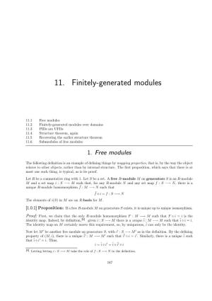 11. Finitely-Generated Modules
