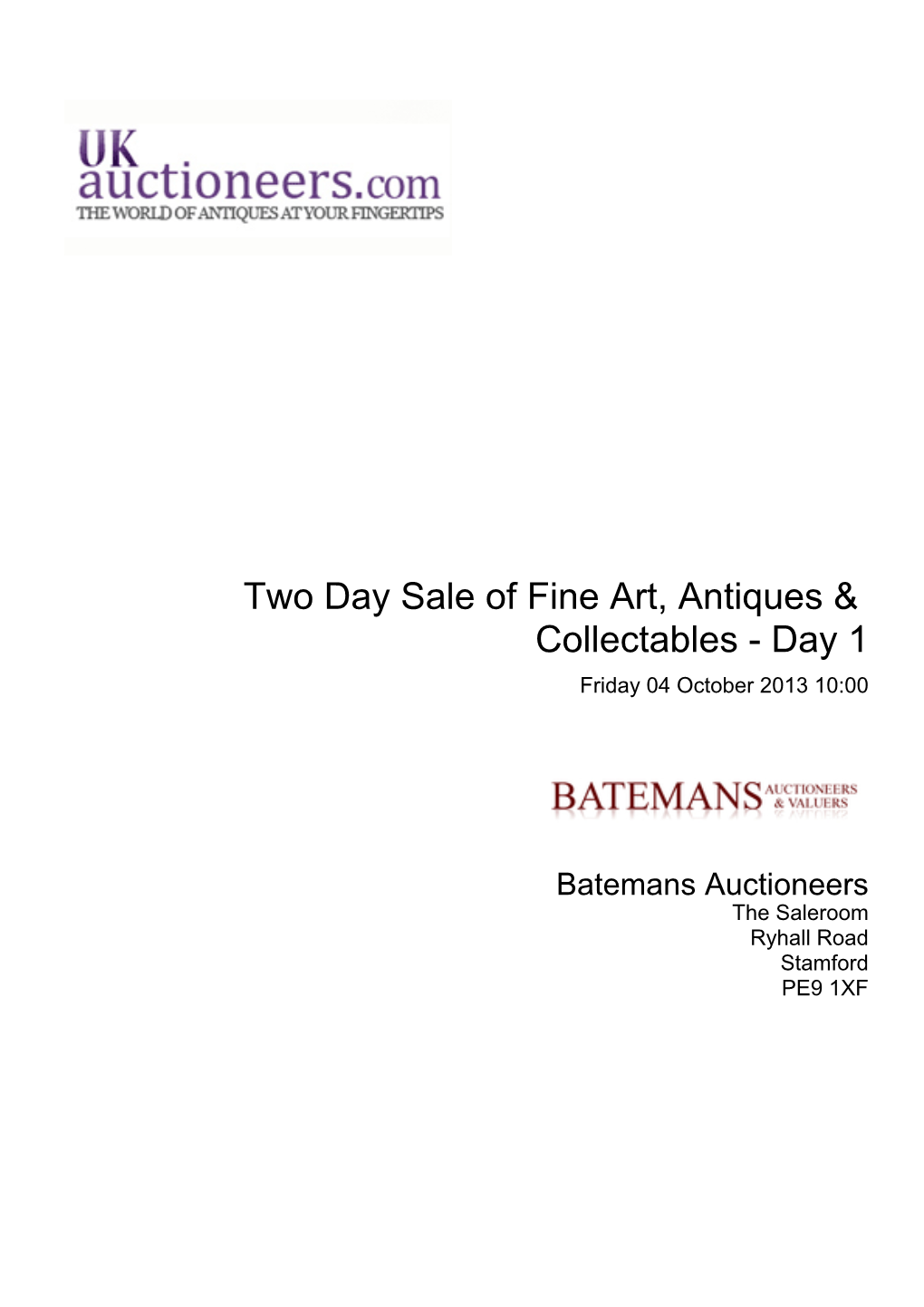 Two Day Sale of Fine Art, Antiques & Collectables