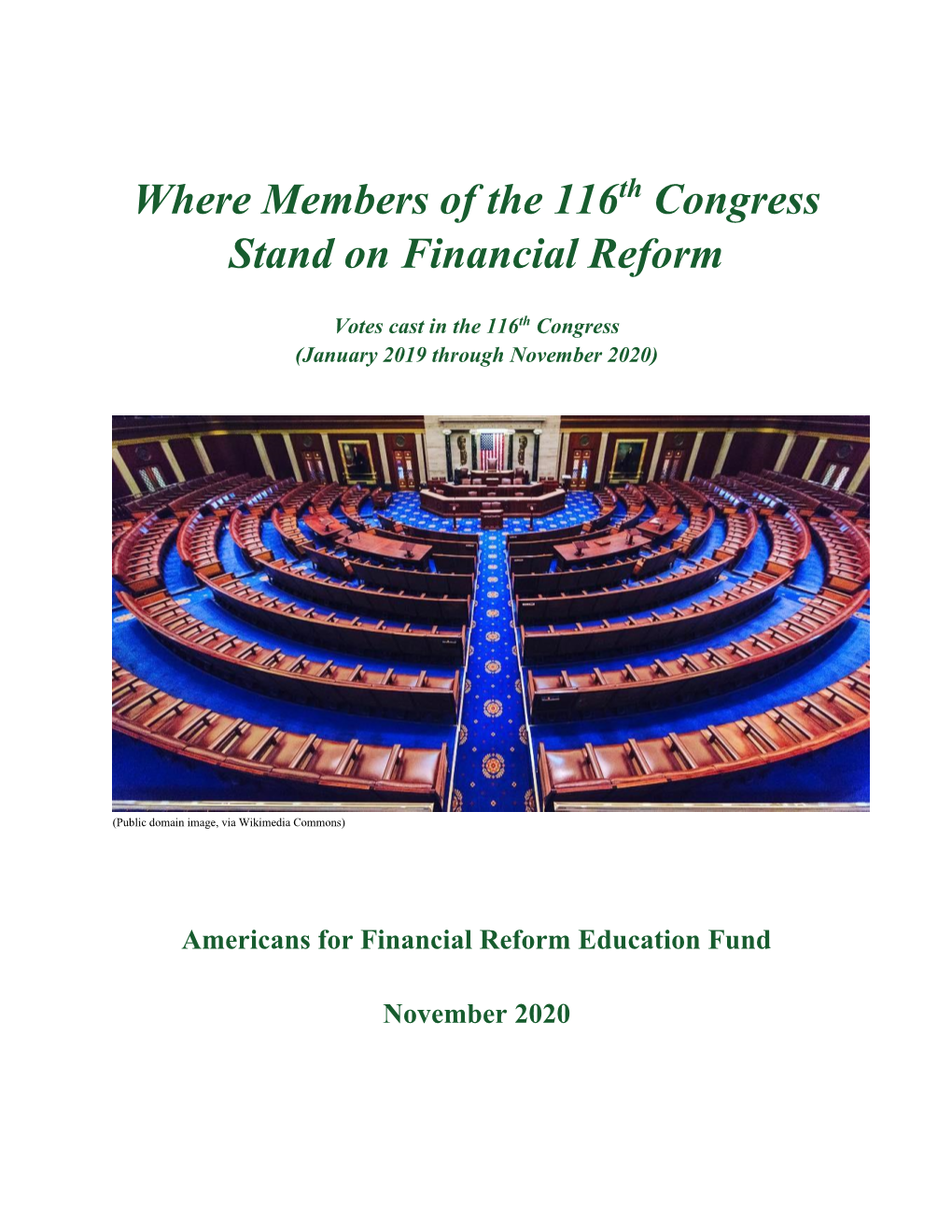 Where Members of the 116 Congress Stand on Financial Reform