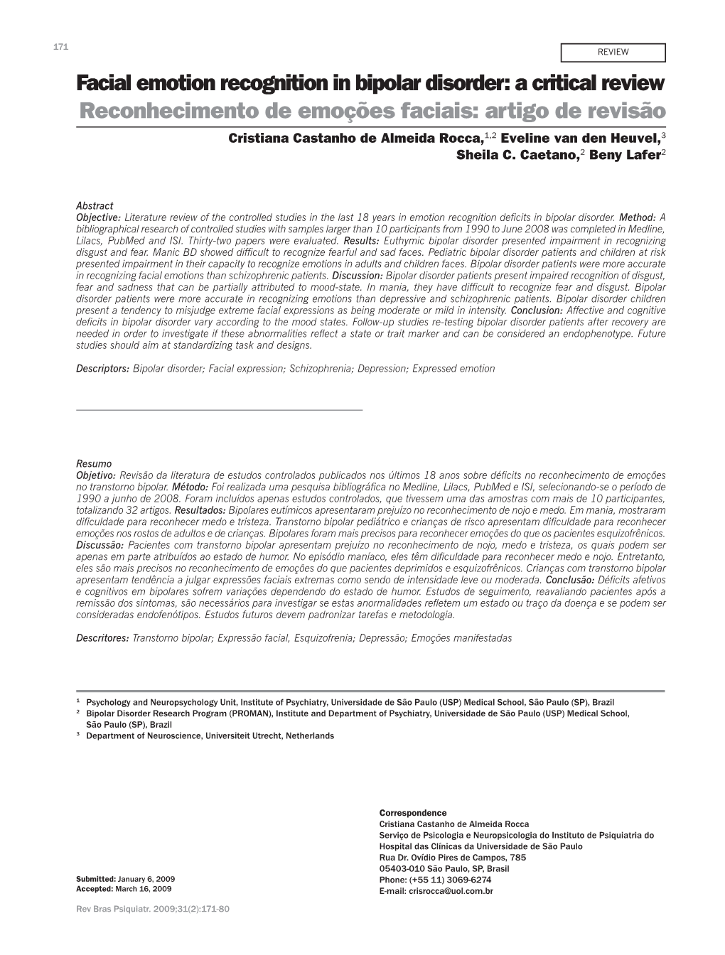 Facial Emotion Recognition in Bipolar Disorder